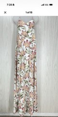 Show Me Your Mumu Dress Womens Medium White Floral Maxi Goddess Gown Strappy NWT