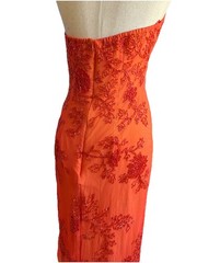 Vintage Cache Pure Silk Beaded Asymmetrical Halter Dress M Sheer Formal Fairy M