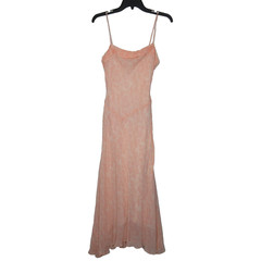Casual Corner Women&rsquo;s Vintage Spaghetti Strap Silk Midi Dress Orange Creme 8 B34