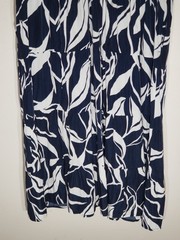 Chico&rsquo;s Maxi Dress Palace tier Flutter Sleeve Navy Pockets Size 4 NWT $159.00
