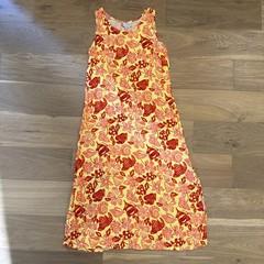 Vintage Jennifer Moore Maxi Dress S Tropical Fish Floral Hawaiian Side Button