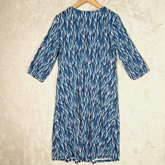 Seasalt Cornwall Dress 10 P Jersey Cotton 3/4 Sleeve Midi Button Cuff Sleeve