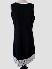 Betsey Johnson NWOT 14Black Sleeveless Dress White Lace Hem Cocktail Party Dress
