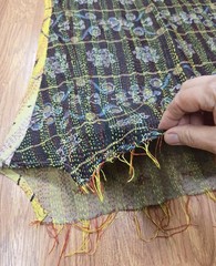Lost in India 100% Silk Kantha Dress S/M Hand Stitched Boho India