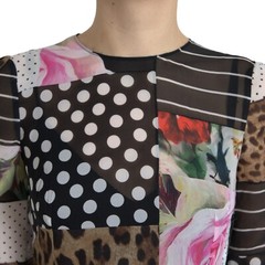 DOLCE & GABBANA Dress Multicolor Patchwork Floral Leopard IT36/US2/2XS 4430usd