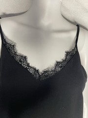 ASOS Black Lace Trimmed Slip Dress Mini 6