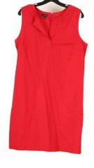 Talbots Women’s Dress 12 Red Shift Sleeveless Stretch Unlined V Neck