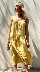 NEW BNWT SIZE 8 ALBARAY Buttercup Yellow Tiered sun dress