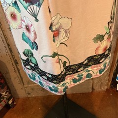 Hale Bob Dress Size M Jersey Center Pleat Split V-neck Asian floral