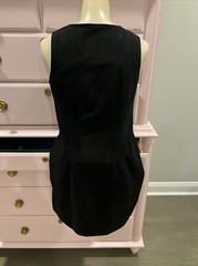 Women’s Jade Melody Tam XS Black Suede Dress Front Gold Zip Sleeveless
