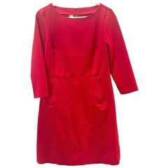 Spanx The Perfect A-Line 3/4 Sleeve Dress Very Red Size Large Pockets Ponte