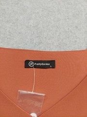PrettyGarden Women Maxi Dress L Rust Orange 100% Polyester Sleeveless Summer