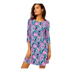 Lilly Pulitzer Solia UPF+50 Dress- Oyster Bay Navy Shroom With a View XS