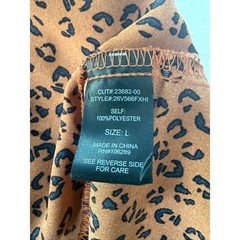Women’s Leopard Print Puff Sleeve Button Front Mini Dress Size L Boho