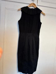 Warehouse black dress with frills chiffon and silk detail size 12