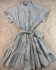 Lauren Ralph Lauren Black Label Striped Cotton Broadcloth Shirt dress SZ 6 EUC