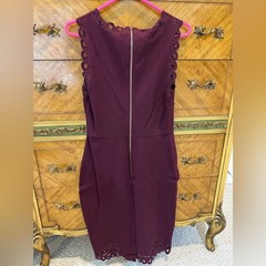 Ted Baker Verita Dress Deep Burgundy Color Sz 3 US 8 Great Condition