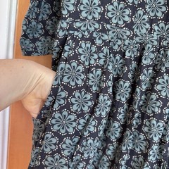 Seasalt Cornwall Rock Dove Dress Size 14 Petite Blue Floral Button Pockets