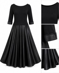 Vintage 90s Y2K Tadashi Shoji Black Satin Skirt Maxidress Designer Dress 10P
