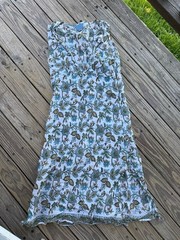 Bliss Floral Block Print Sleeveless V-Neck Midi Dress Size M