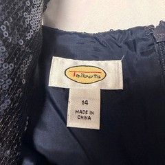 Talbots Black Silk Blend Sequin Sheath Dress Sz 14 Cocktail Party Dance Wedding