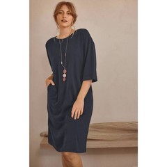 J. Jill Pure Jill Sand-washed Piqué Relaxed Dress Women&rsquo;s M Soft Black Oversized
