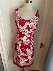 TALBOTS LOVELY RED STRETCH SHEATH DRESS-SIZE4-NWOT-97% COTTON 3% SPANDEX!!