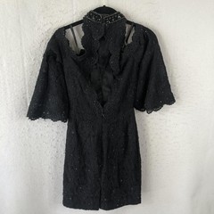 Morilee Dress Womens 00 Lace Sequin Bell Sleeve Cocktail Party Beaded Formal
