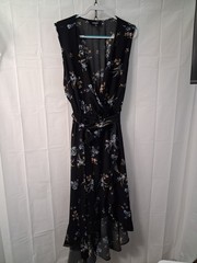 Chelsea Studio Black Floral Knit cottagecore boho-chic classic sleeveless dress