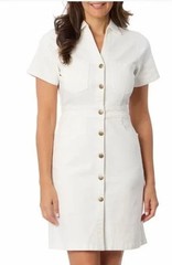 Draper James Women&rsquo;s Short Sleeves Pockets Heavyweight Dress, White, Size 2