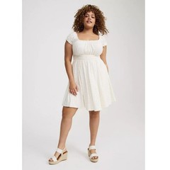 Torrid Cloud Dancer Eyelet Knit Mini Dress Plus Size 3 (22-24) 3X New