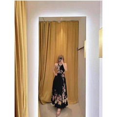 NWT Zimmermann Black Print Halter Backless Long Elegant Dress Women