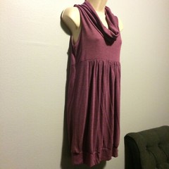 ACTIVE BASIC Womens&rsquo; Knit Summer Cowl neck Gathered Hem Mini Dress Sz M (L*)