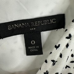 Banana Republic Dotted Scoop Neck Short Sleeve Dress size 0 White/Black
