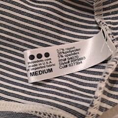 Three Dots Womens Pleated Knee-Length Casual Dress Size Medium Grey/White Stripe