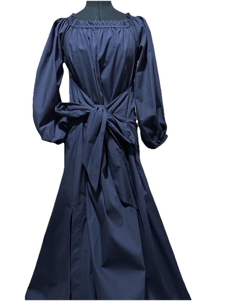 Stunning Scanlan Theodore Navy Off Shoulder Maxi Dress Tie Front Dress Size 8