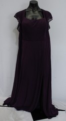 Azazie Women&rsquo;s Bondi A-Line Ruffled Chiffon Dress JL3 Grape Size US:A20 NWT