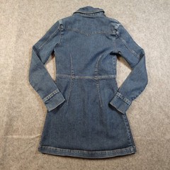 Reformation Dress Womens 2 Arizona Severn Medium Wash Denim Western Mini Cowgirl