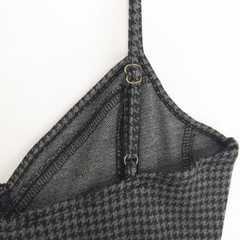 Bear Dance Houndstooth Bustier Coquette Underwire Goth Punk Dress Womens S XS