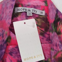 Hope & Ivy Floral Strapless Ruched Lined Chiffon Midi Dress Pink Size 10