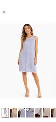Women&rsquo;s Blue Denim Chambray Dress Medium, Sleeveless, Mock Neck