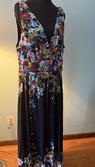 Women&rsquo;s Ever Pretty Floral Print Sleeveless Long Dress XLG Black $27.99