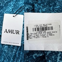 NWT AMUR Belinda Bow Dress inOmbre Teal Tropic Floral Size: 6