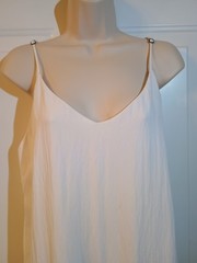 Mossimo Adjustable Spaghetti Strap Button Slits White Rayon Nylon Midi Dress M