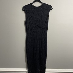 Privy Black Lace Maxi Dress Women&rsquo;s Size M Bodycon Gothic Gown Sexy