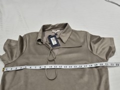 M&S Limited Edition Dress Faux Suede Beige Short Sleeve Uk 16 Bnwt Smart Casual