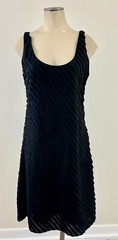 EILEEN FISHER 100% SILK Womens Sz 4 Black Layered Sleeveless Lined Dress EXC