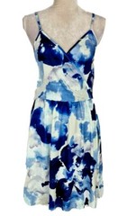 Styleword Floral Fit & Flare Mini Dress Spaghettis Strap Women Size M Stretch
