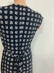 Ann Taylor Navy Wrap Dress Seashell Print Womens 0