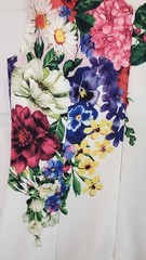 VENUS White Floral Rhinestone Embellished Ruffle Trim Sleeveless Dress Size M